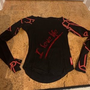 Desigual black and red long sleeve tshirt